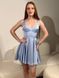 Блакитна святкова сатинова сукня міні S 2353/4 фото 9